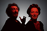 Simona Stašová (paní Pažoutová), Bolek Polívka (Falstaff), Veselé paničky windsorské, zdroj: © AGENTURA SCHOK, foto: Pavel Mára